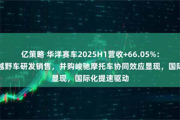 亿策略 华洋赛车2025H1营收+66.05%：聚焦非道路越野车研发销售，并购峻驰摩托车协同效应显现，国际化提速驱动